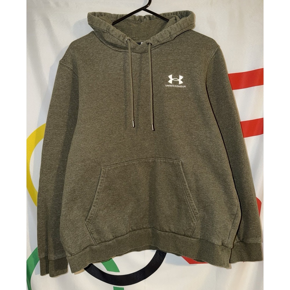 Under Armour Hoodie Mens Large Green Pullover Sweatshirt